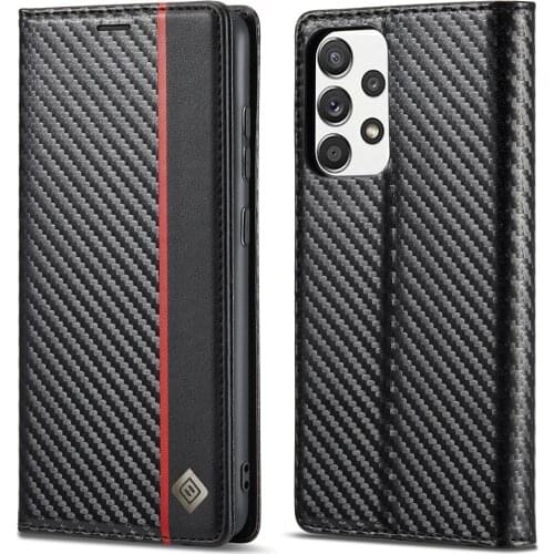 Luxury Fiber Leather Case for Samsung Galaxy A52 A72 A32 A51 A71 A12 A02S S21 S20 FE S10 S9 Plus Ultra Card Slots Wallet Cover