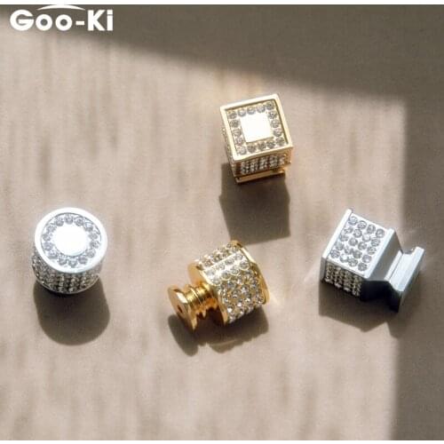 Diamond-shaped Design Crystal Glass Knobs Cupboard Drawer Pull Kitchen Cabinet Door Wardrobe Handles Hardware