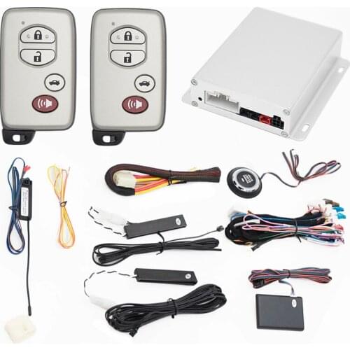 Hopping Code Car Alarm System PKE Keyless Entry Central Locking Push Button Engine Ignition Start/Stop Remote Start System Kit