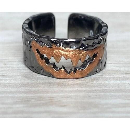 WANGAIYAO new venom alloy werewolf men and women ring Halloween fashion personality couple opening adjustment ring gift jewelry