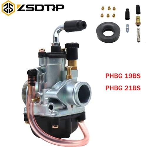 ZSDTRP Motorcycle PHBG Carburetor For 50-100cc 19mm 21mm 2T Racing Motor PHBG 19BS 21BS Dellorto Model