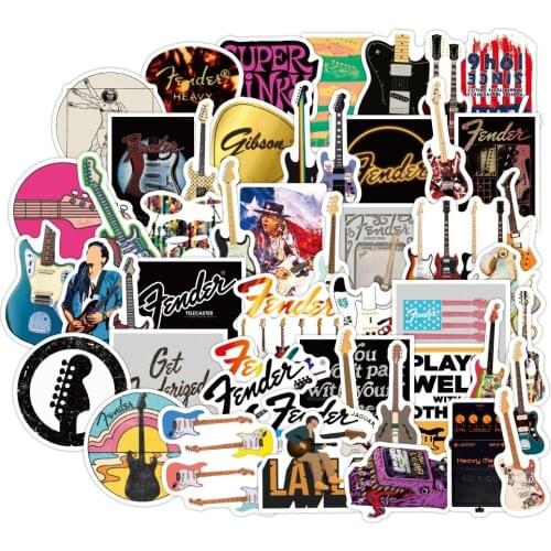 10/50Pcs/pack Guitar Music Graffiti Stickers Flakes for Cars Motorcycles Furniture Childrens Toys Luggage Skateboards Lable