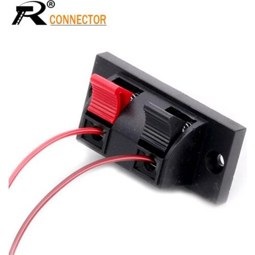 10pcs 2 Positions Terminal Speaker Connector Plate 2 Way Spring Push Release Connector Speaker Terminal Strip Block