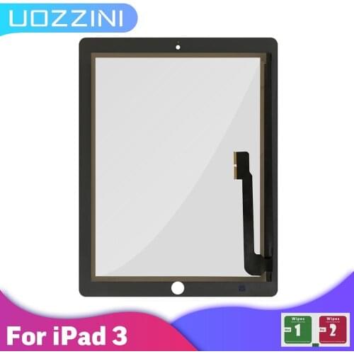 100% Tested For iPad 3 A1416 A1430 A1403 Touch Screen Digitizer Sensor Glass Panel Tablet Replacement For iPad 3 With/No Button