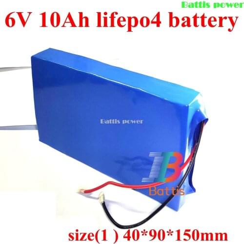 10AH Lifepo4 6V bateria 6V 6.4V 10AH lithium batery for 610 612 Toy car childrens rc electric car crawler water pump LED lamp