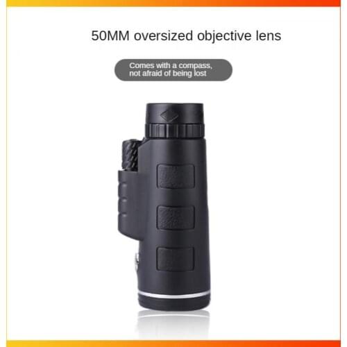 40X60 Single Binoculars with Compass Outdoor Moon Watching Portable Black Mobile Phone Color Hd High Power Telescope