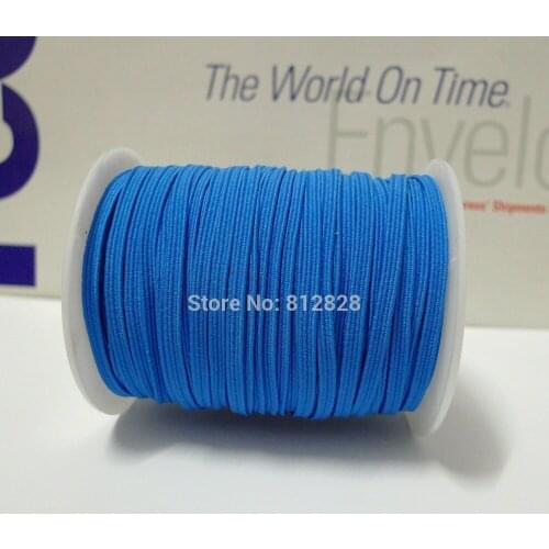 50 Meters 1/8" 3mm #8 Electric Blue/Vivid Blue Skinny Elastic Bands