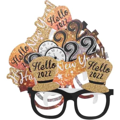 6Pcs Lightweight Glitter Glasses Decor New Year 2022 Eyewear Party Prom Adorn
