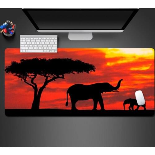 African Elephants At Sunset Mouse Pad PC Gaming Mousepad Players Love The Gaming Mats Office Computer Keyboard Mouse Desk Mats