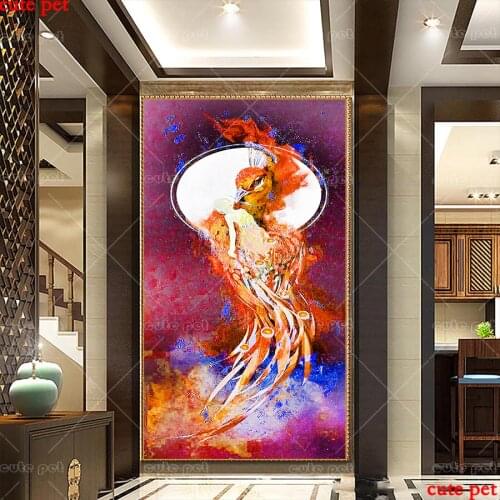 Diamond Painting bird phoenix totem CrossStitch Diamond Embroidery 5D Diamond Decor Full Square round Drill Handmade decor large