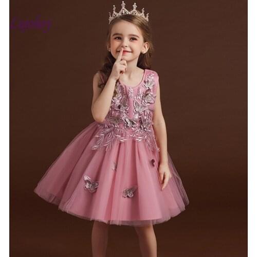 White Lace Flower Girl Dresses for Weddings Party Prom Flowergirl Kids Pageant Dresses for Girls First Communion Dresses