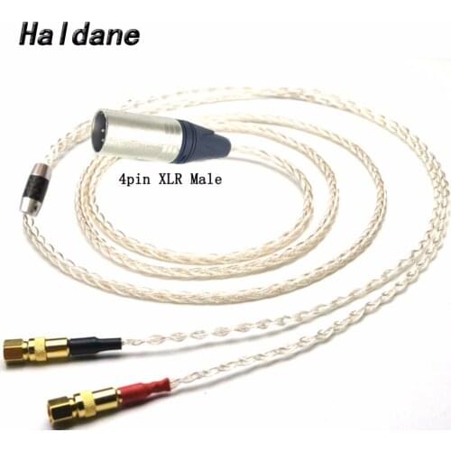 Free Shipping Haldane 2Meter 1/4"6.35 mm/4pin XLR Balanced Silver Plated Cable For HE400 HE5 HE6 HE300 HE560 HE4 HE500 Headphone