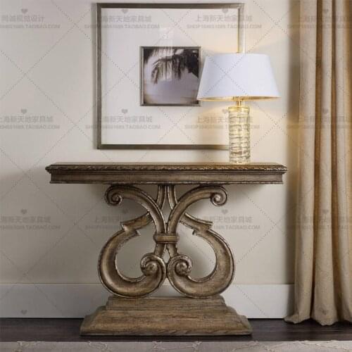 Zq American Country Hall Cabinet Decoration Table European Minimalist Villa Corridor Console Tables