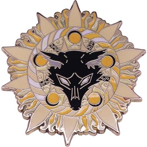 Star-wolf enamel pin Star-Chasers Collection brooch stand amongst the Stars and the sun