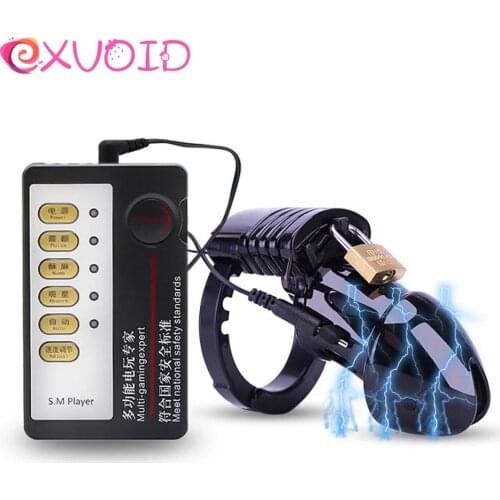 EXVOID Electric Shock Male Chastity Device Sex Toys for Men Chastity Cage Medical Themed Toys Penis Cock Cage Adult Products