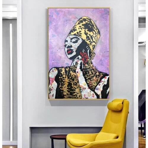 Graffiti Newspaper Collage Street Art Canvas Print Painting Abstract Fashion Vogue Women Wall Picture Home Decoration Poster