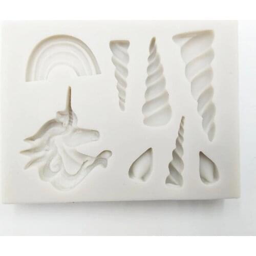 Cake Tools unicorn cloud horn ear silicone mold Decorating Cupcake decorating Gumpaste fondant tool mould