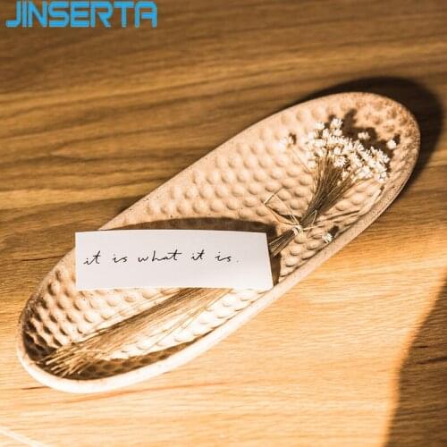 JINSERTA Wooden Storage Tray Oval Jewelry Display Plate Cosmetic Organizer Desktop Remote Control Keys Coin Sundries Decor Tray