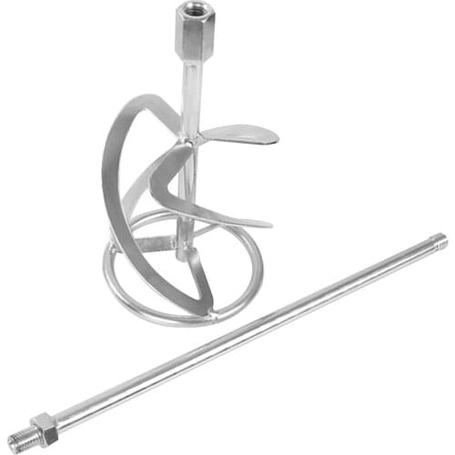 58x12cm Mixer Stirring Rod Industrial Spiral Design Agitator Arm S-Type Threaded Head Stirring Rod Chemical Cement Coating Mud