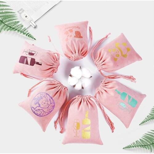 Jewelry Bags Drawstring Gift Pouches Personalized Custom Velvet Favor Bag For Wedding Party Decoration Jewelry Ring Packaging