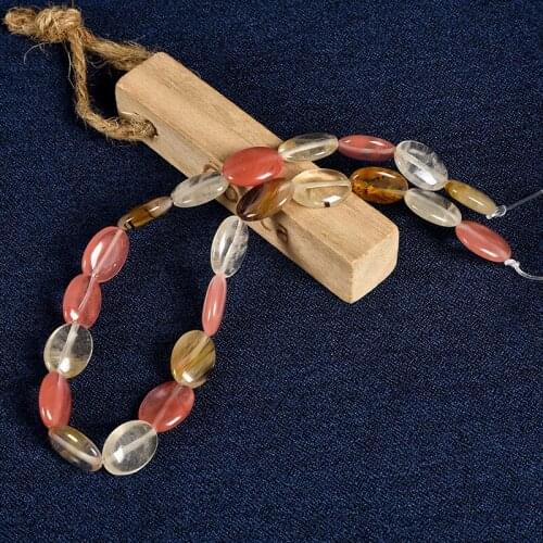 13*18 The wide, flat cutting bead Watermelon Crystal losses beads with a mixture of red, yellow and white