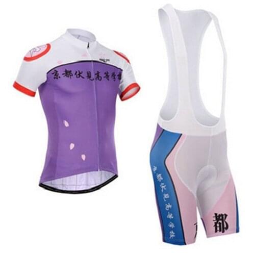 Cartoon Anime Purple Cycling Jersey Men Uniform Ropa Ciclismo MTB Bike Wear Summer Breathable Cycling Clothing