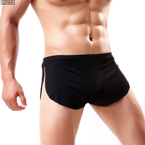 Male Mesh Cool Thin Pants Fashion Underwear Man Mid-Rise Comfortable Summer Breathable Sexy Two-Piece Boxer Shorts