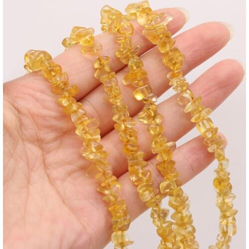 Natural Semi-precious Stone Unshaped Citrine Stone 5-8mm For DIY Necklace Earrings Accessories Gift Length 40cm