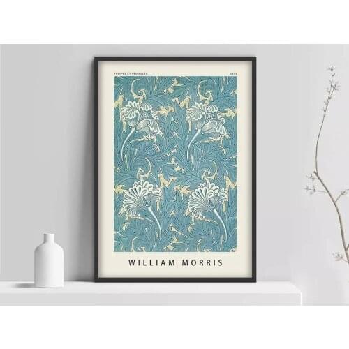 William Morris poster, William Morris Exhibition poster, Flower pattern, Flower poster, Art Prinndirt Poster, Henri Mattion prin
