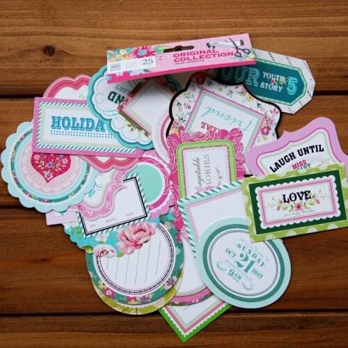 Pre-cutted designed love Paperboard Titles Tags Scrapbooking Decorative Craft Happy Planner/Card Making/Journaling Project
