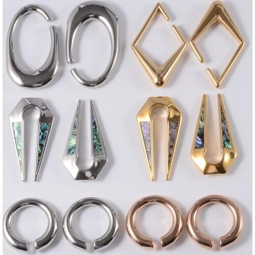 CHUANCI 2 PCS New Stainless Steel Ear Piercing Plugs Expanders Earrings Weight Gauges Body Jewelry Fashion Gift For Unisex