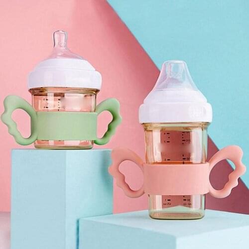 6cm Baby Milk Bottle Handle Infant Feeding Drinking Accessories Blue/green/pink/white Silicone Wide Mouth Bottles Angel Handles