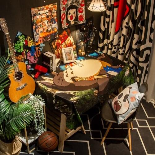 Study Table Cloth Totoro Waterproof Table Cover Cloths Rectangular Decor Dinner Oilcloth Cartoon Pattern Coffee Table Mat