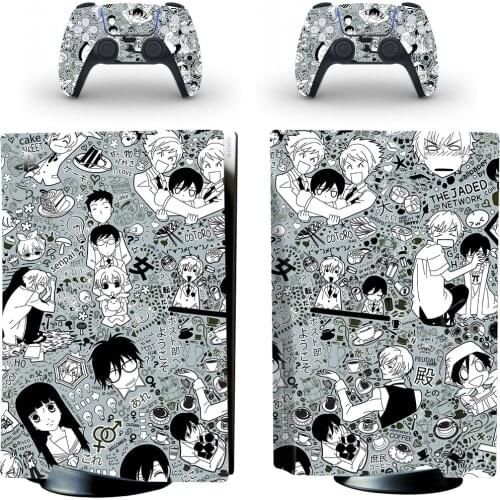 Anime Ouran High School PS5 Disc Skin Sticker for Playstation 5 Console & 2 Controllers Decal Vinyl Protective Disk Skins