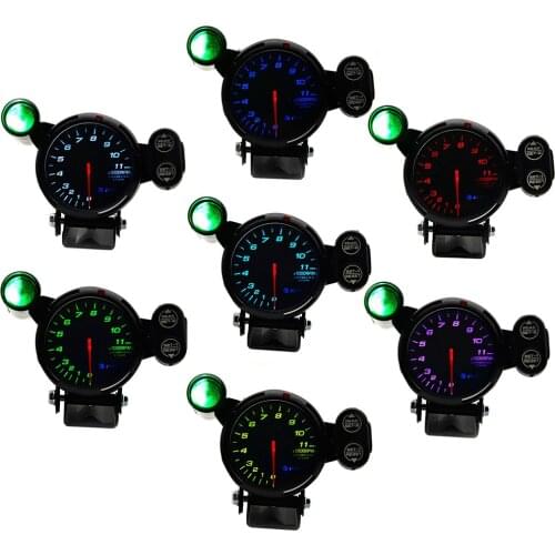 80MM Tachometer RPM Gauge Stepper motorMulti Color Display With Shift Light With Logo