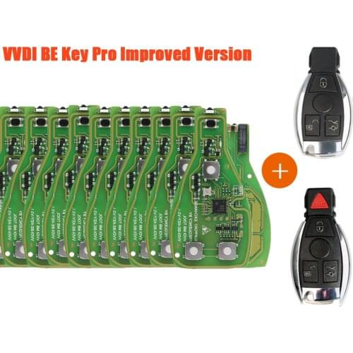3/8/15/25pcs/lot Xhorse VVDI BE Key Pro Improved Version For Mercedes Benz Smart Key Shell 3/4 Button with Logo