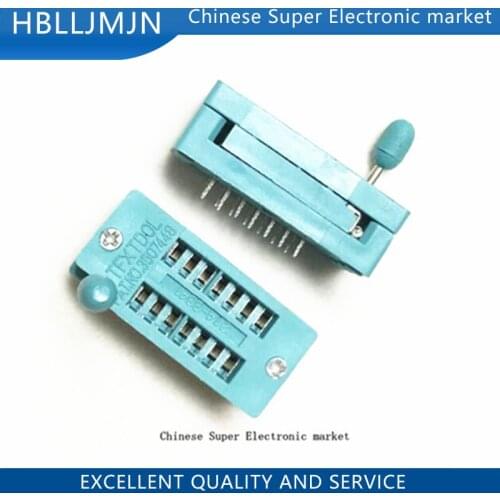 2PCS IC Test Universal ZIF Socket 14pin 14 pin dip 2.54mm IC Socket pitch