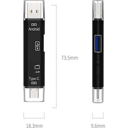 All In 1 Card Reader High Speed SD TF Micro SD Card Reader Type C Micro USB Memory OTG Card Reader for Android Phone Tablet PC