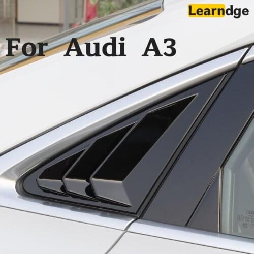 2PCS ABS Carbon Fiber Pattern Rear Window Louvers Shutters Car Decoration Accessories for Audi A3 8Y Sedan Sline S3 2021 2020