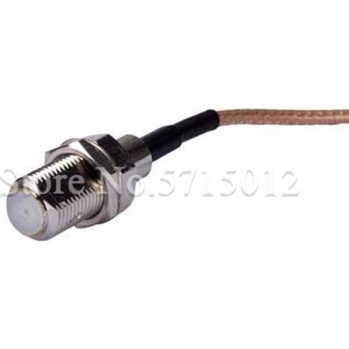1pcs 15cm RF Connecting Wire MMCX Bend Male Head Turn to F Type Famale Head Connector Coaxial Antenna Cable with Nut Spacer