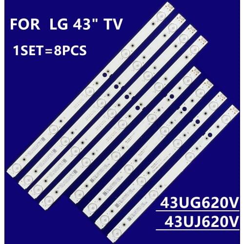 10set=80pcs LED strip for LG 43UJ620V 43UJ6200 CRH-A4330300104L6CNRev1.0 CRH-A4330300105R6CNRev1.0 CRH-A4330300104L74C