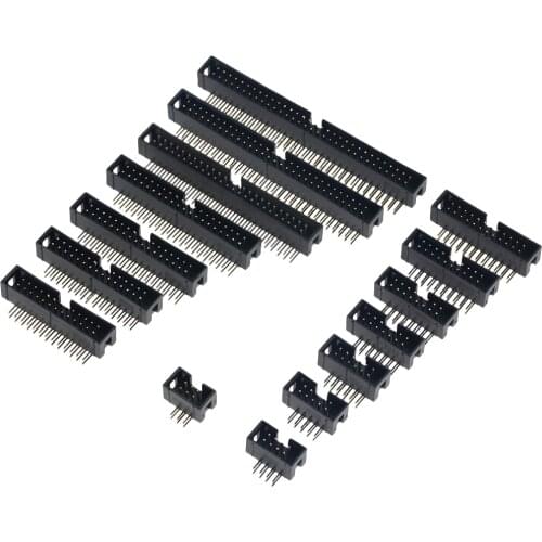 5PCS 3A DC3 6P-64P 8P 10P 14P 20P 24P 30P 40P 50P 2.54mm Simple Ox Horn Socket Curved Needle Header Connector Double-Spaced