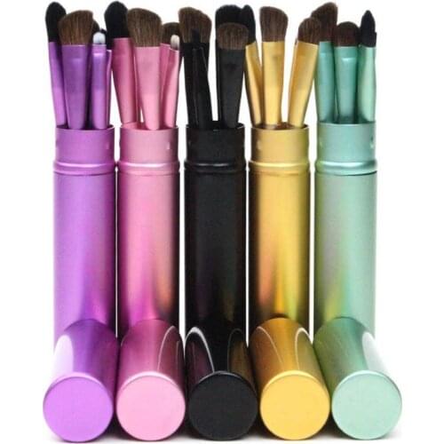 5pcs Professional Travel Portable Mini Eye Makeup Brushes Set Smudge Eyeshadow Eyeliner Eyebrow Brush Lip Make Up Brush kit