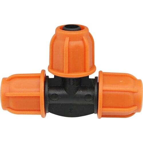 8/11mm Lock Nut Hose Tee Joint Agriculture Irrigation Hose Connector Greenhouse Water Adapter Drip Irrigation Fittings 5 Pcs