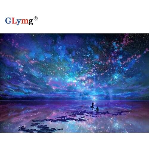 5D DIY Full Square Diamond Painting Blue Starry Sky Love Diamond Embroidery Rhinestones Embroidery Gift Home Decor Wall Sticker