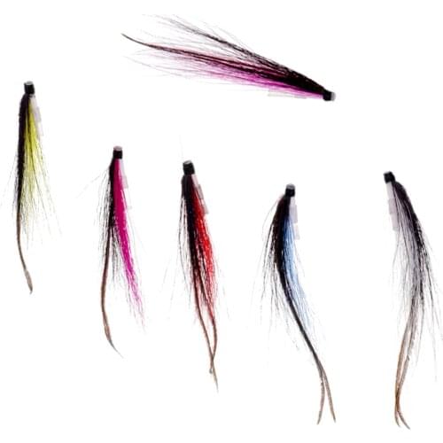 6Pcs Artificial Feather Salmon Tube Flies 6 Colors Sea Trout Steelhead Fly Fishing Flies Lures 25/50mm for Fishing Lovers