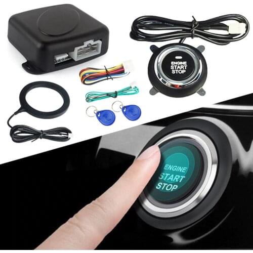 12V Car Smart Alarm System Push Engine Start Stop Button Lock Ignition Immobilizer with Remote Keyless Go Entry System Dropship
