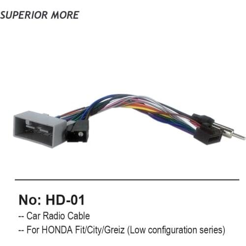 Car Radio Cable Adapter for HONDA Fit City Crider Greiz Wiring Harness Navi Android Audio Media Player Power Connector Socket
