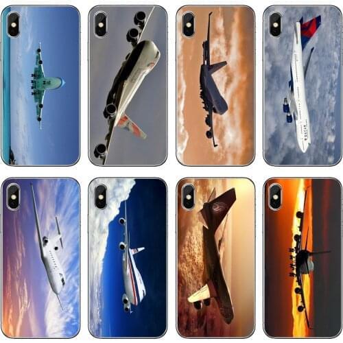 For Samsung Galaxy A9 A8 Star Lite A3 A5 A7 A6 Plus 2018 2015 2016 2017 Boeing-747-Flying-Plane-Wallpaper-Sunset Case
