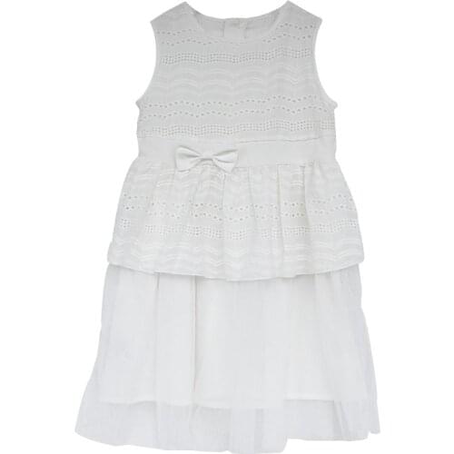 Children Clothing 2020 Summer Girls Sleeveless Dress Korean Style Hollow Princess Dresses Teen Girls Mesh Patchwork Dress, #8888